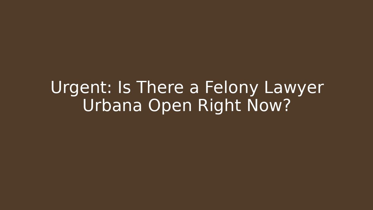 Urgent: Is There a Felony Lawyer Urbana Open Right Now?