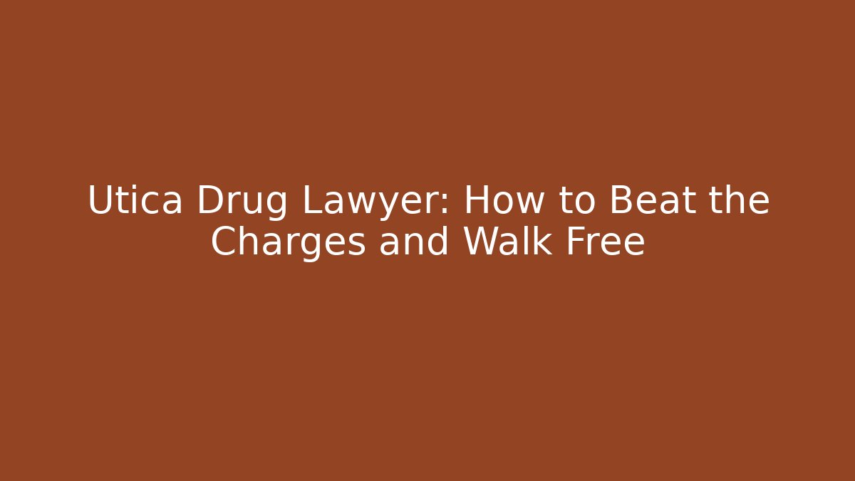 Utica Drug Lawyer: How to Beat the Charges and Walk Free