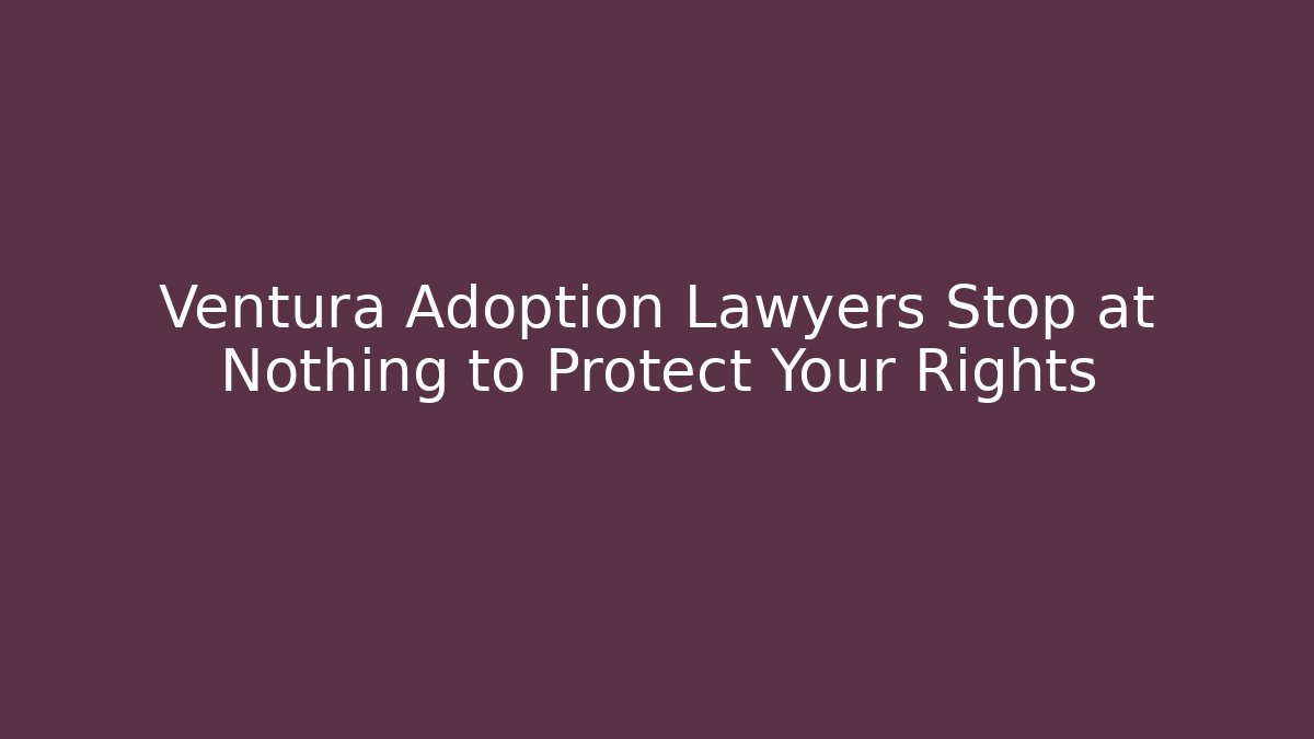 Ventura Adoption Lawyers Stop at Nothing to Protect Your Rights