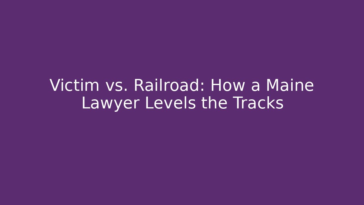 Victim vs. Railroad: How a Maine Lawyer Levels the Tracks