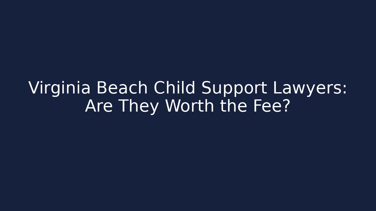 Virginia Beach Child Support Lawyers: Are They Worth the Fee?