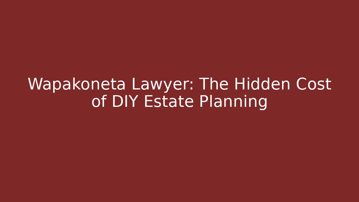 Wapakoneta Lawyer: The Hidden Cost of DIY Estate Planning