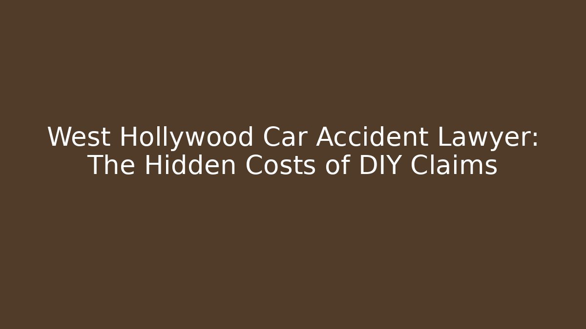 West Hollywood Car Accident Lawyer: The Hidden Costs of DIY Claims