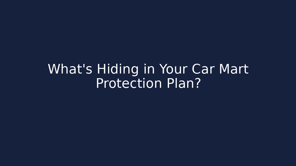 What's Hiding in Your Car Mart Protection Plan?