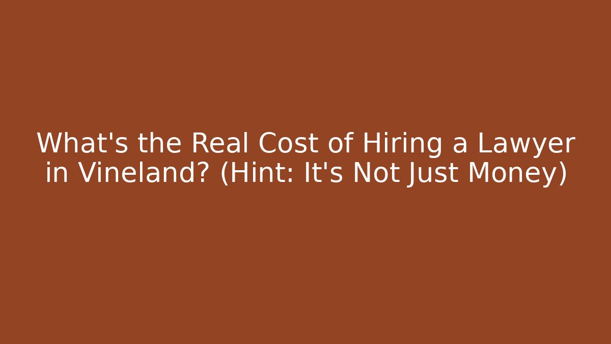 What's the Real Cost of Hiring a Lawyer in Vineland? (Hint: It's Not Just Money)