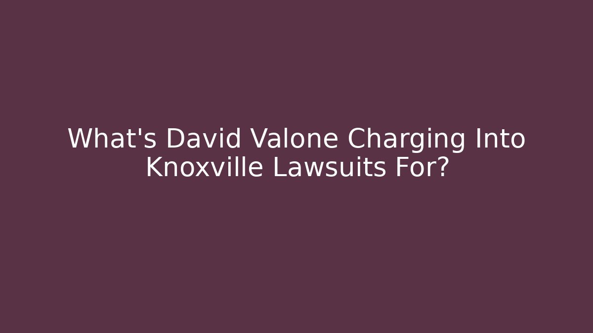 What’s David Valone Charging Into Knoxville Lawsuits For?