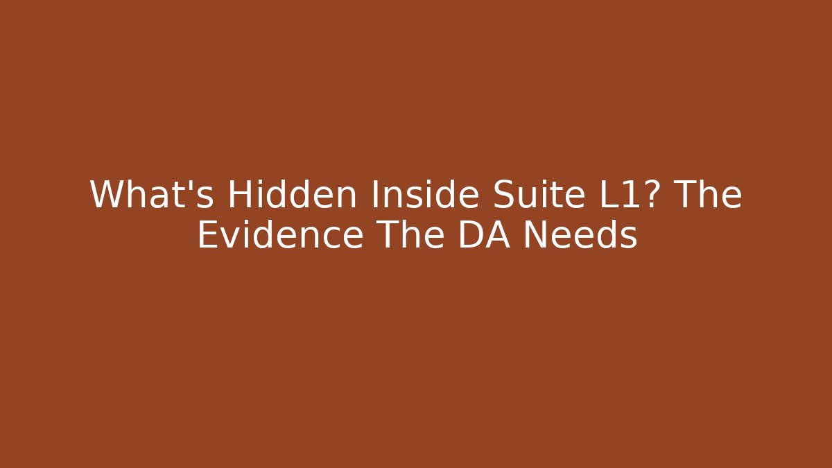 What’s Hidden Inside Suite L1? The Evidence The DA Needs
