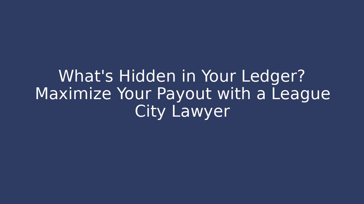 What’s Hidden in Your Ledger? Maximize Your Payout with a League City Lawyer