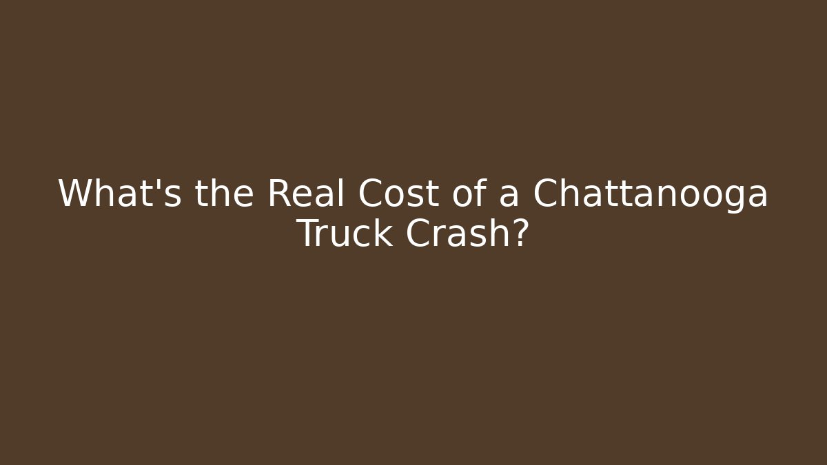 What’s the Real Cost of a Chattanooga Truck Crash?