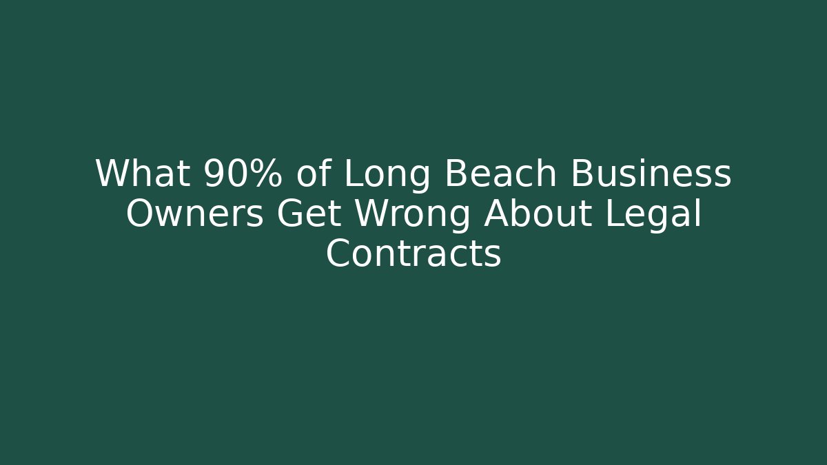 What 90% of Long Beach Business Owners Get Wrong About Legal Contracts - WealthxGroup