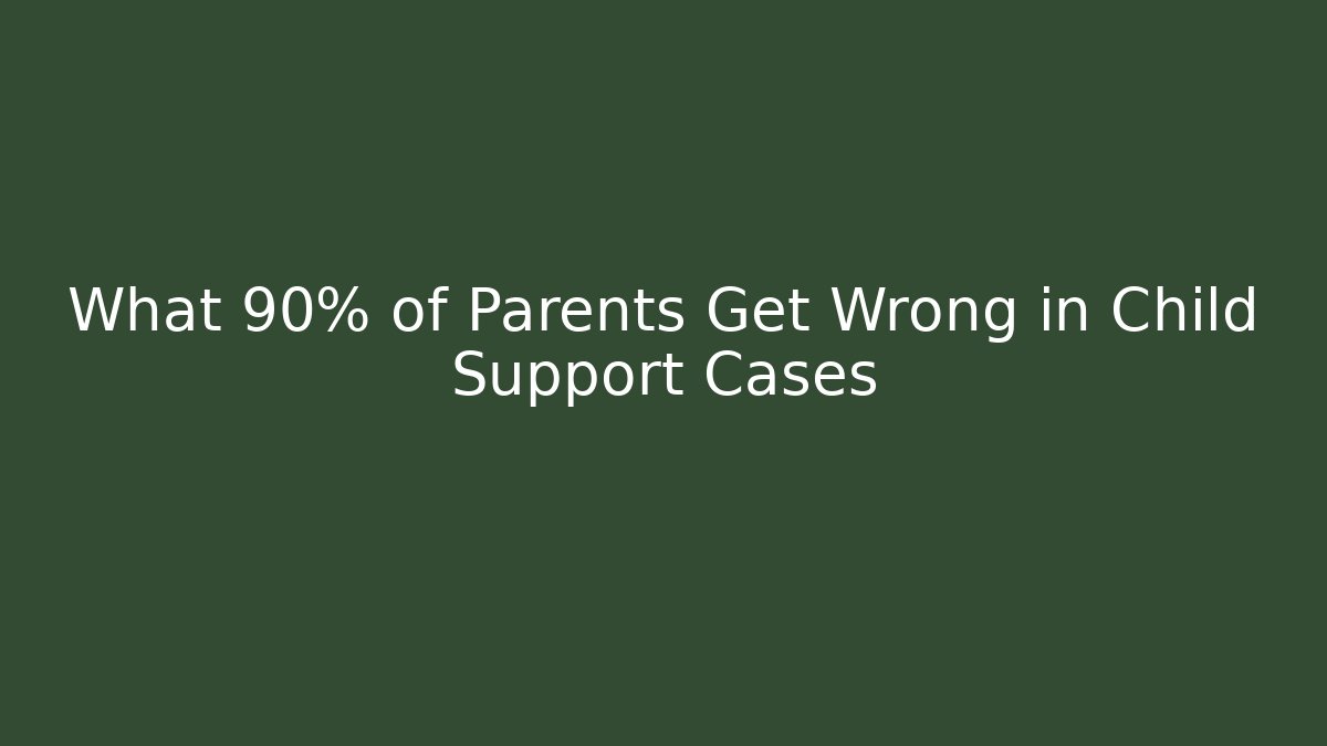 What 90% of Parents Get Wrong in Child Support Cases