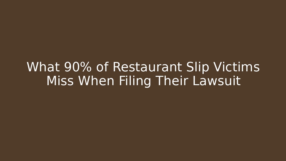 What 90% of Restaurant Slip Victims Miss When Filing Their Lawsuit