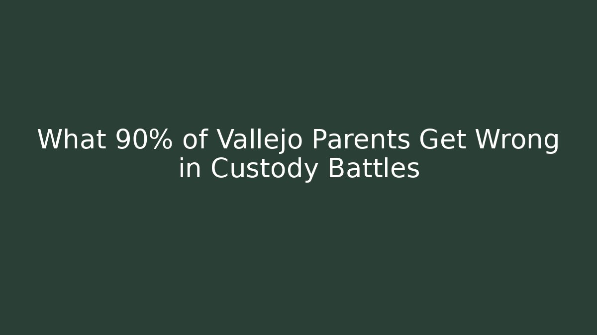 What 90% of Vallejo Parents Get Wrong in Custody Battles