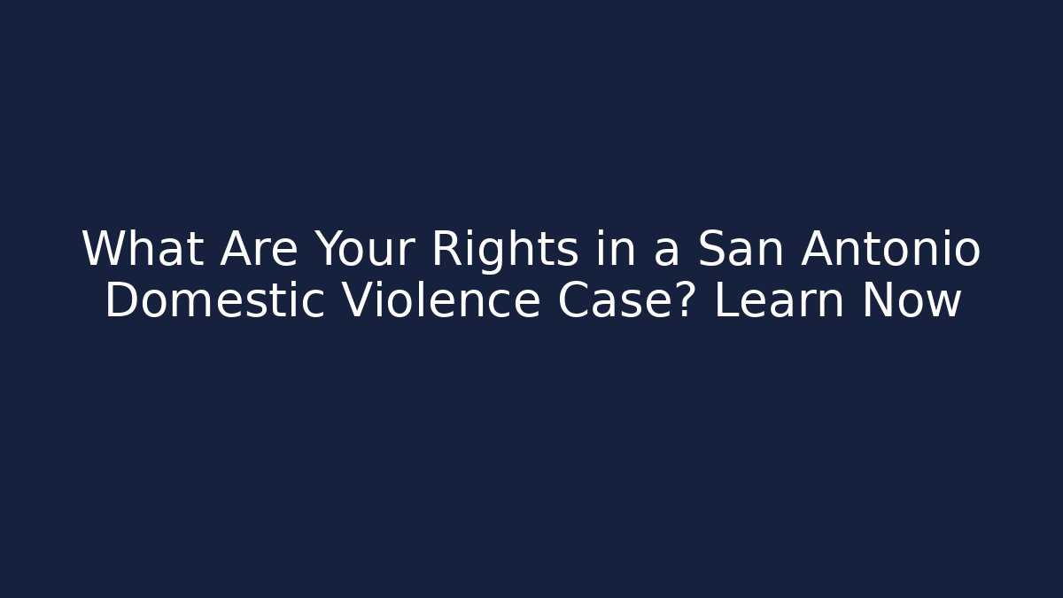 What Are Your Rights in a San Antonio Domestic Violence Case? Learn Now - WealthxGroup