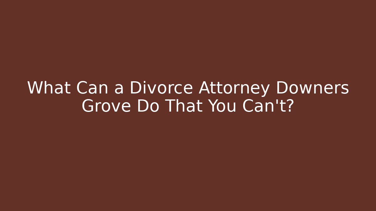 What Can a Divorce Attorney Downers Grove Do That You Can’t?
