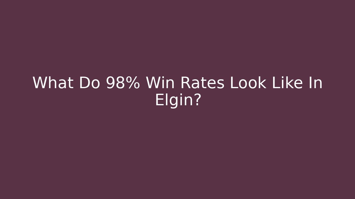 What Do 98% Win Rates Look Like In Elgin?