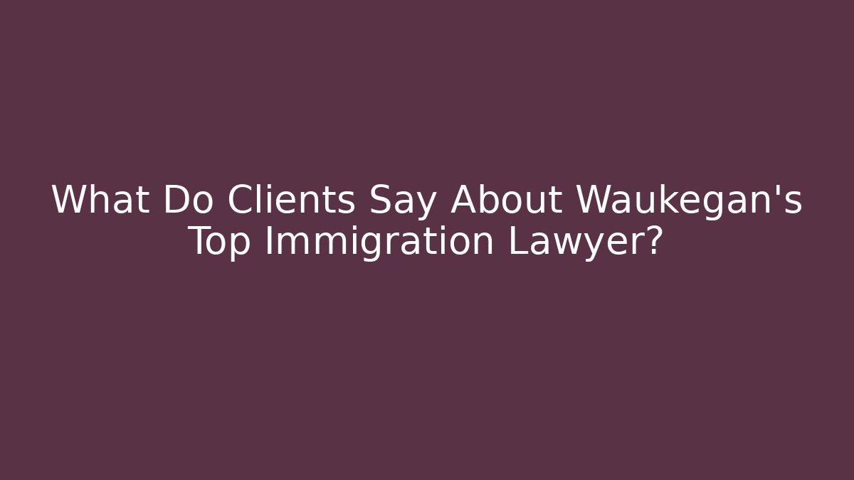 What Do Clients Say About Waukegan's Top Immigration Lawyer?