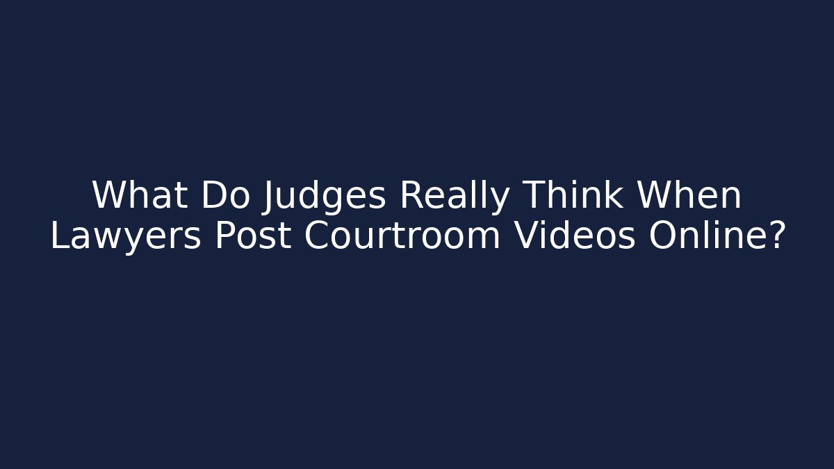 What Do Judges Really Think When Lawyers Post Courtroom Videos Online?