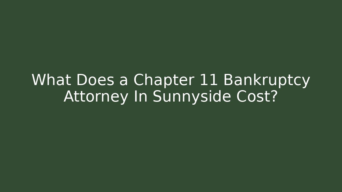 What Does a Chapter 11 Bankruptcy Attorney In Sunnyside Cost?