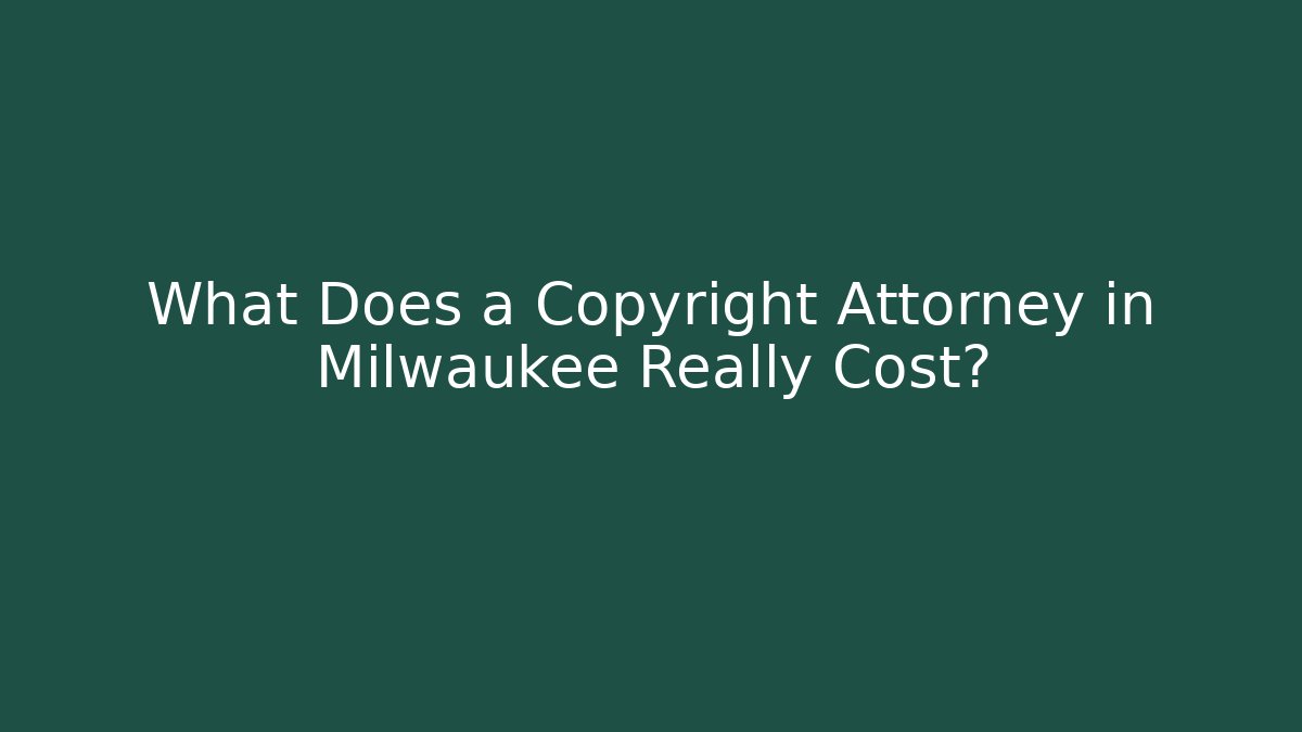 What Does a Copyright Attorney in Milwaukee Really Cost? - WealthxGroup