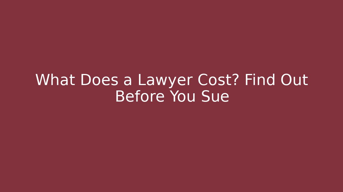 What Does a Lawyer Cost? Find Out Before You Sue