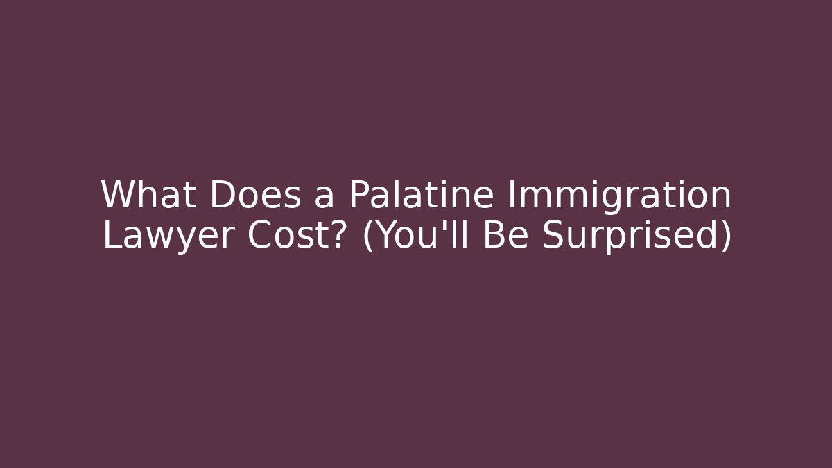 What Does a Palatine Immigration Lawyer Cost? (You’ll Be Surprised)