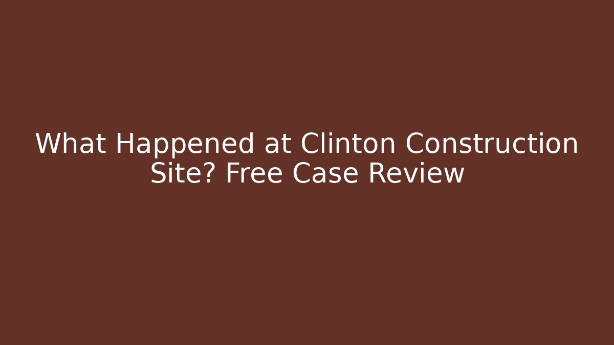 What Happened at Clinton Construction Site? Free Case Review