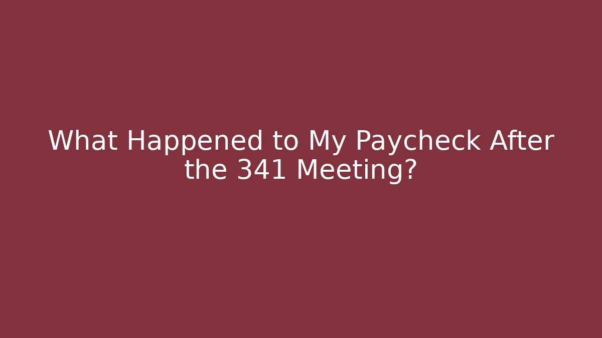 What Happened to My Paycheck After the 341 Meeting?