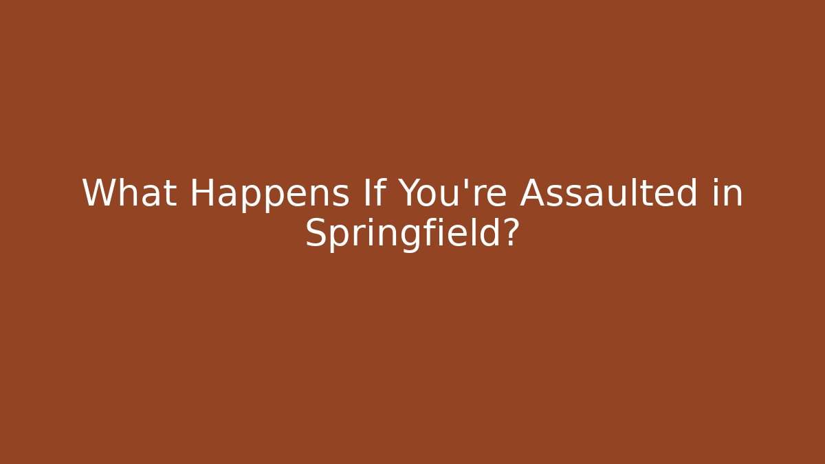What Happens If You're Assaulted in Springfield?
