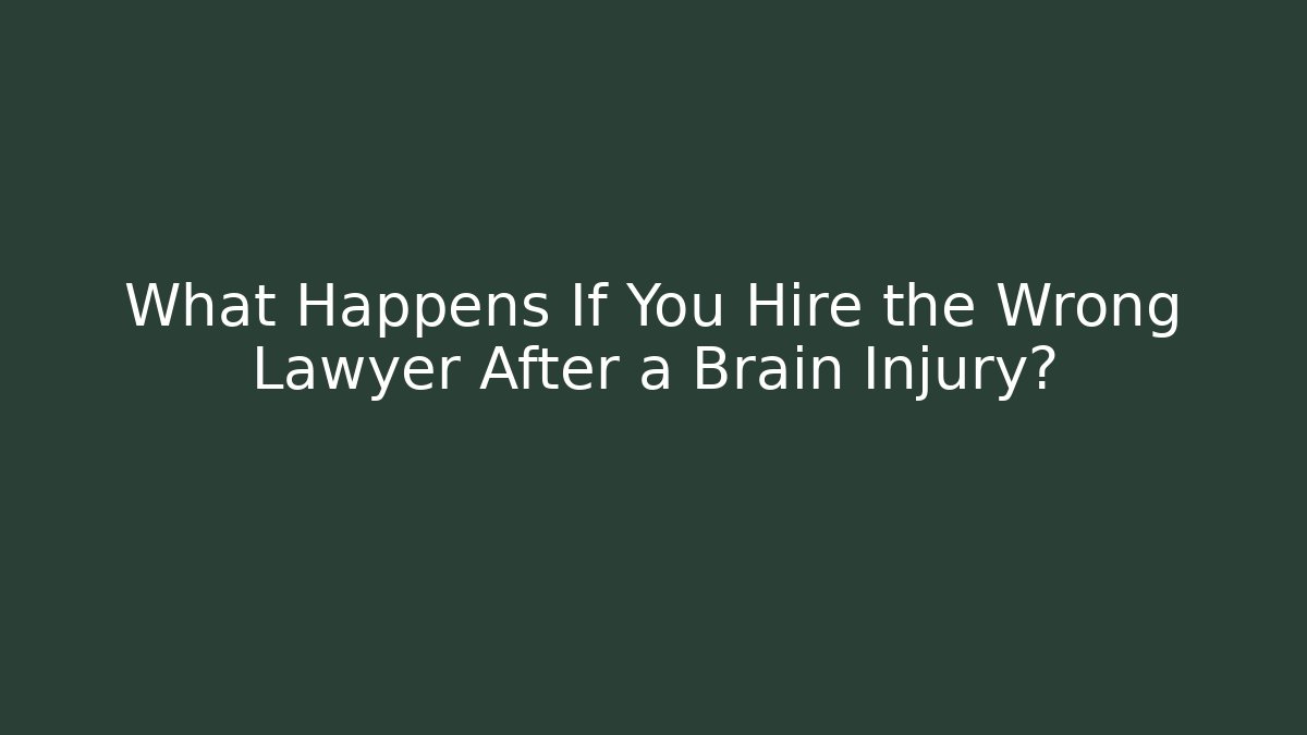 What Happens If You Hire the Wrong Lawyer After a Brain Injury?