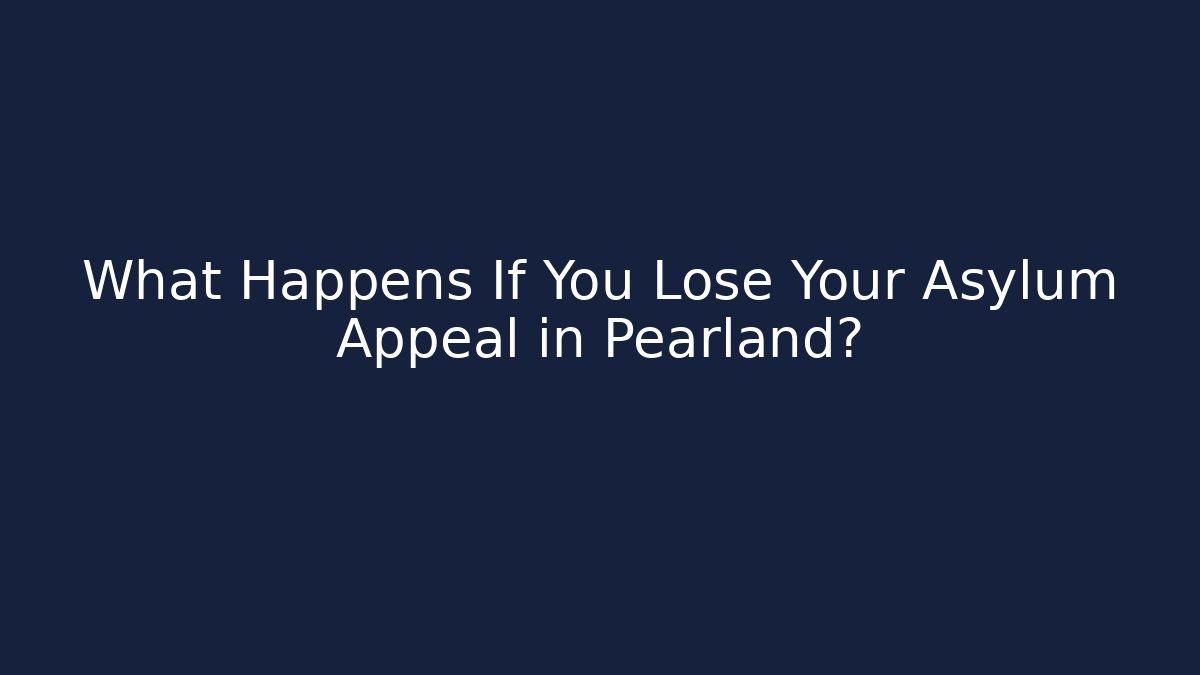 What Happens If You Lose Your Asylum Appeal in Pearland?