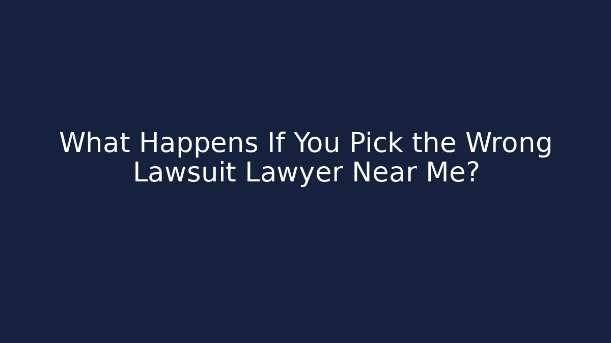 What Happens If You Pick the Wrong Lawsuit Lawyer Near Me?