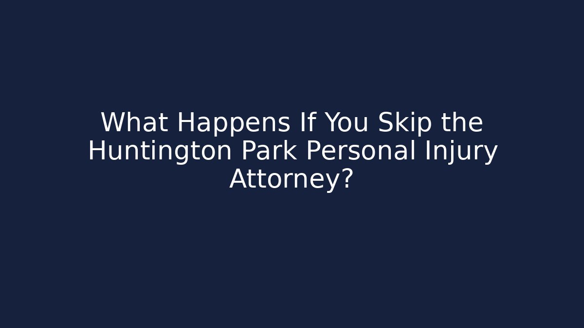 What Happens If You Skip the Huntington Park Personal Injury Attorney?