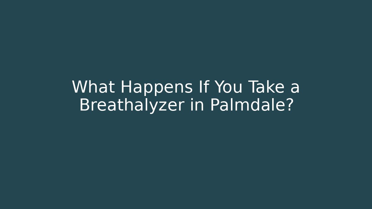 What Happens If You Take a Breathalyzer in Palmdale?