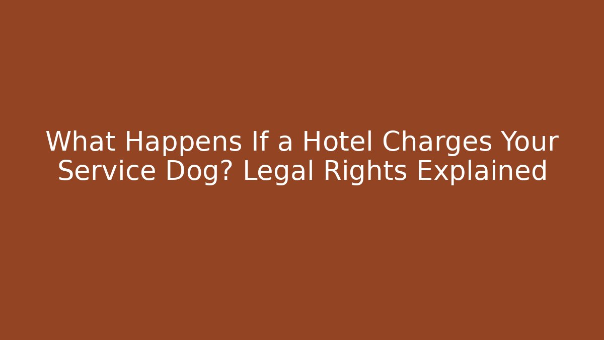 What Happens If a Hotel Charges Your Service Dog? Legal Rights Explained - WealthxGroup