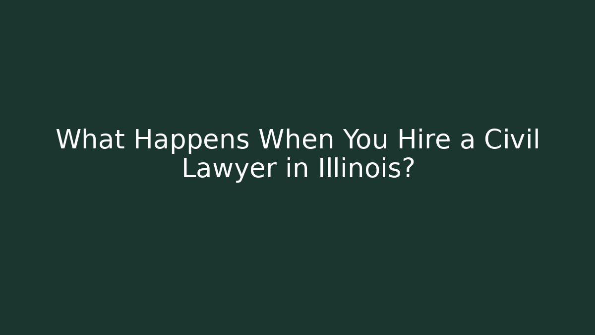 What Happens When You Hire a Civil Lawyer in Illinois?