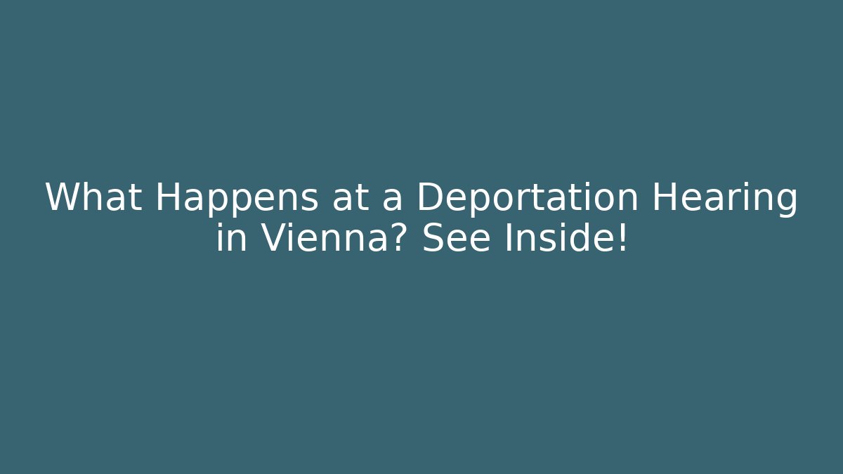 What Happens at a Deportation Hearing in Vienna? See Inside!