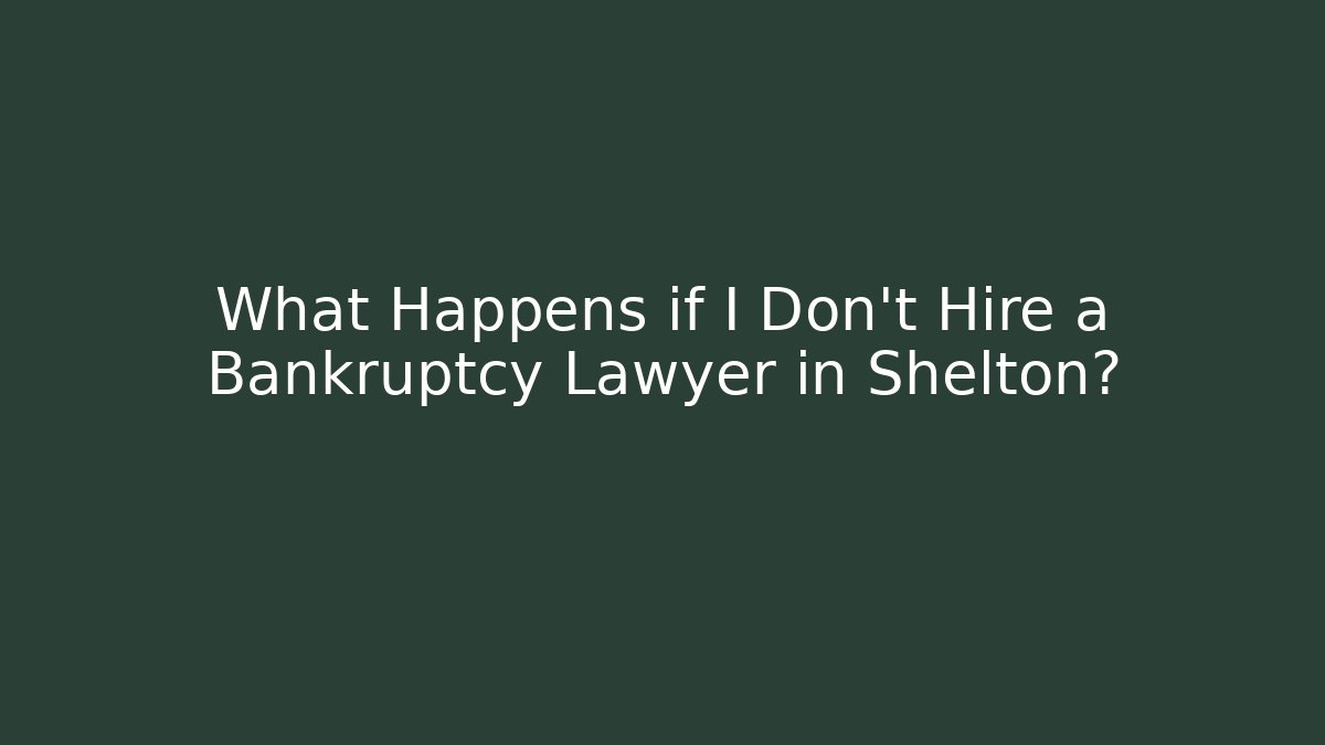 What Happens if I Don't Hire a Bankruptcy Lawyer in Shelton?
