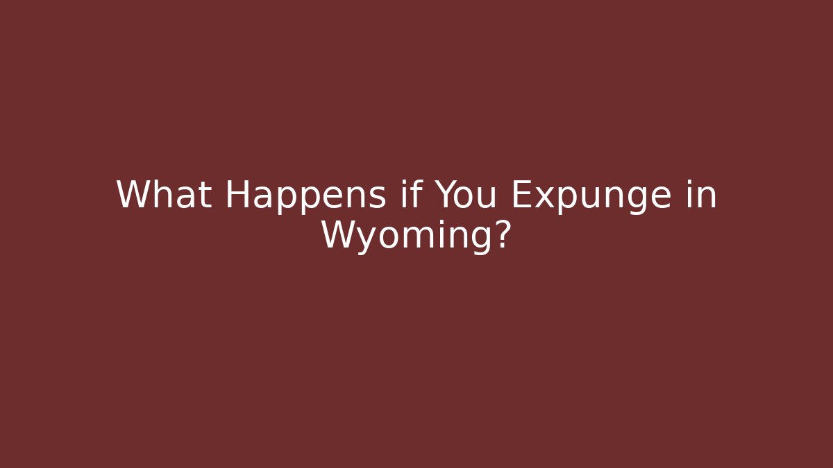 What Happens if You Expunge in Wyoming?