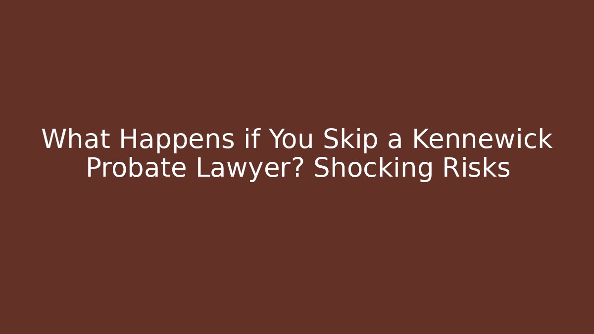 What Happens if You Skip a Kennewick Probate Lawyer? Shocking Risks