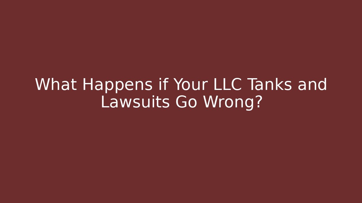 What Happens if Your LLC Tanks and Lawsuits Go Wrong? - WealthxGroup