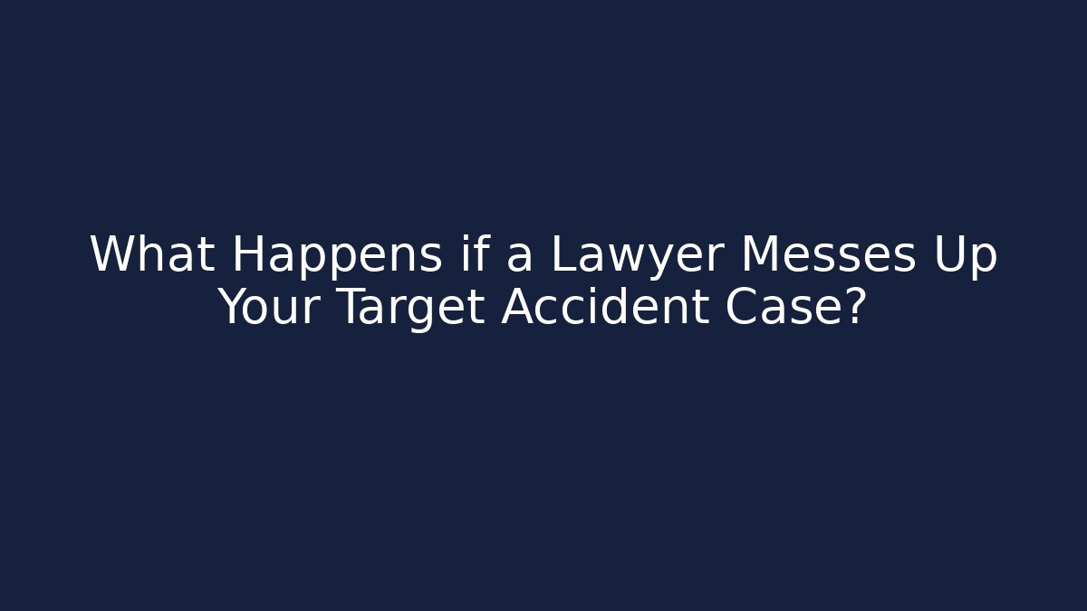 What Happens if a Lawyer Messes Up Your Target Accident Case? - WealthxGroup