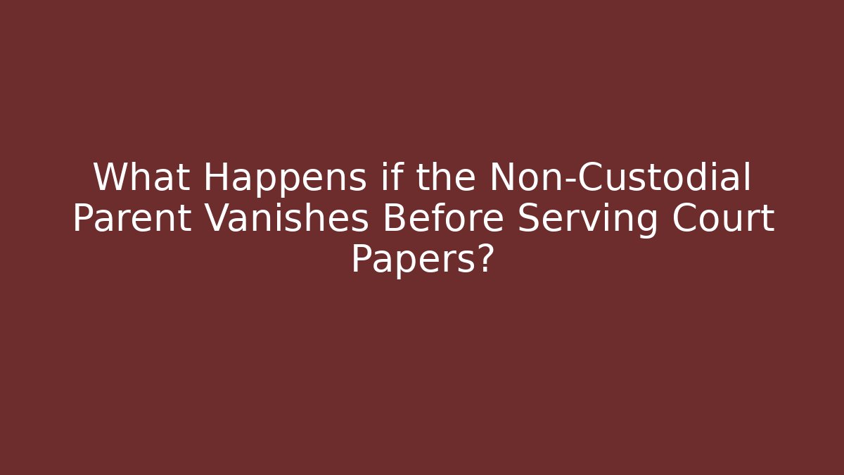 What Happens if the Non-Custodial Parent Vanishes Before Serving Court Papers?