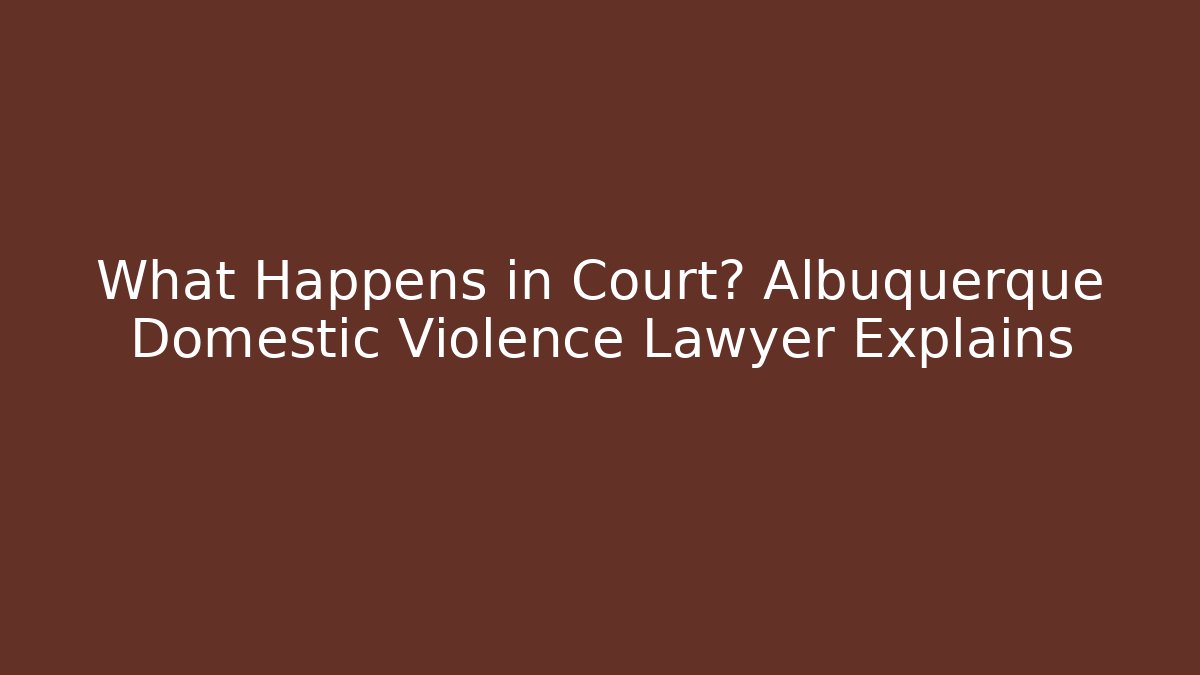What Happens in Court? Albuquerque Domestic Violence Lawyer Explains