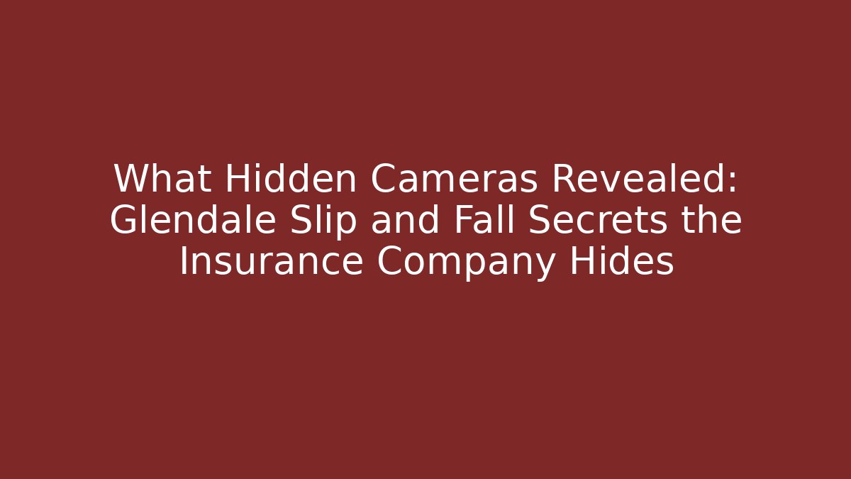 What Hidden Cameras Revealed: Glendale Slip and Fall Secrets the Insurance Company Hides