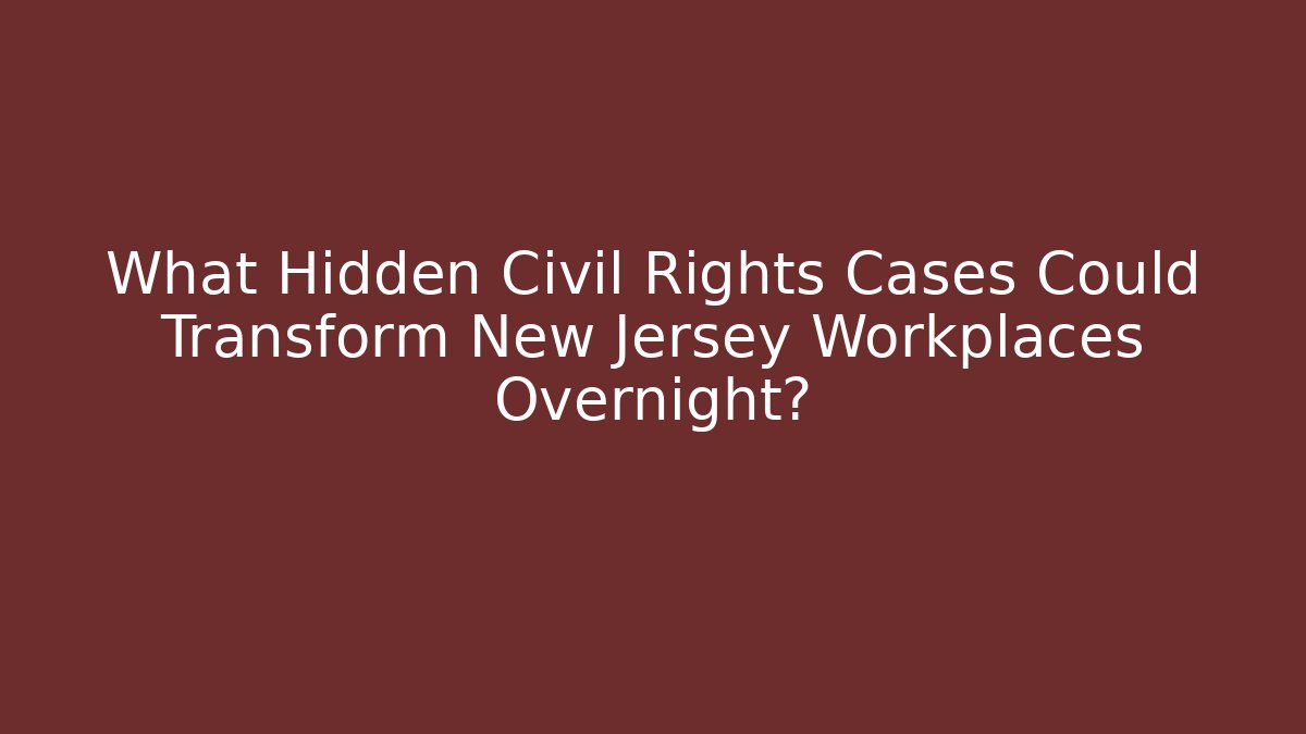 What Hidden Civil Rights Cases Could Transform New Jersey Workplaces Overnight?