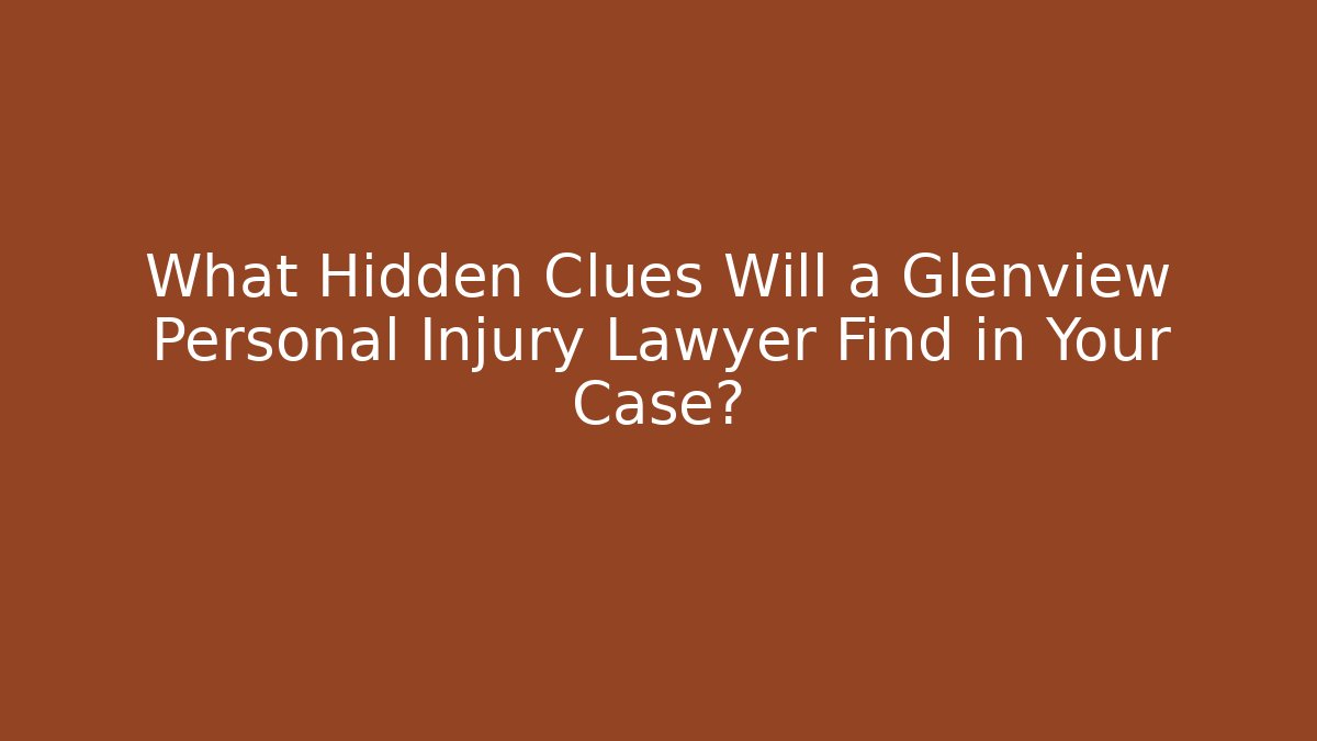 What Hidden Clues Will a Glenview Personal Injury Lawyer Find in Your Case?