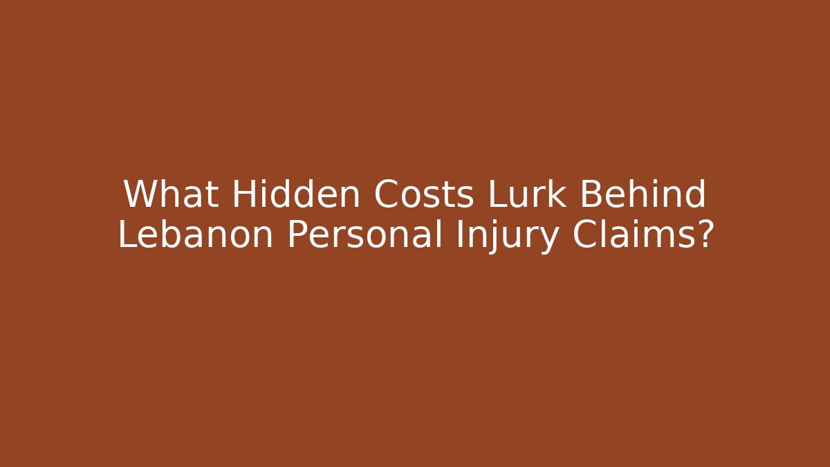 What Hidden Costs Lurk Behind Lebanon Personal Injury Claims?