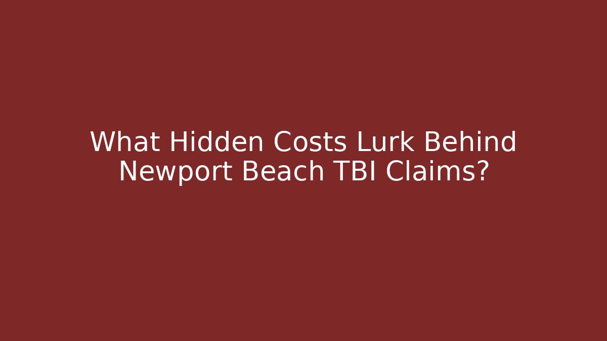 What Hidden Costs Lurk Behind Newport Beach TBI Claims?