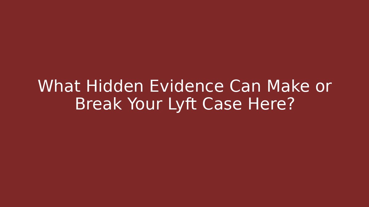 What Hidden Evidence Can Make or Break Your Lyft Case Here?